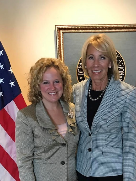 State Superintendent Jillian Balow with U.S. Secretary of Education Betsy DeVos at the U.S. Department of Education