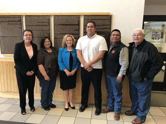 Superintendent Balow with the five members of the Eastern Shoshone Business Council.