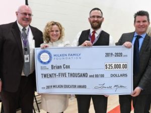 Brian Cox is awarded a $25,000 from the Milken Family Foundation